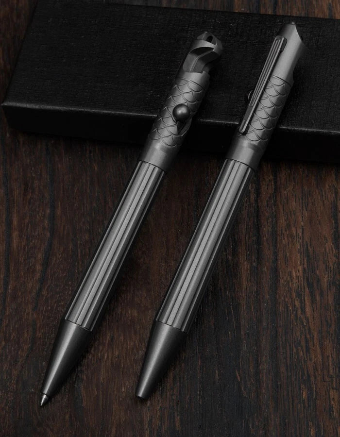 EDC Titanium Pocket Ballpoint Pen Tactical Signature Pen w/ Bottle Opener Tool 07FC0E-D4 - KOEEK