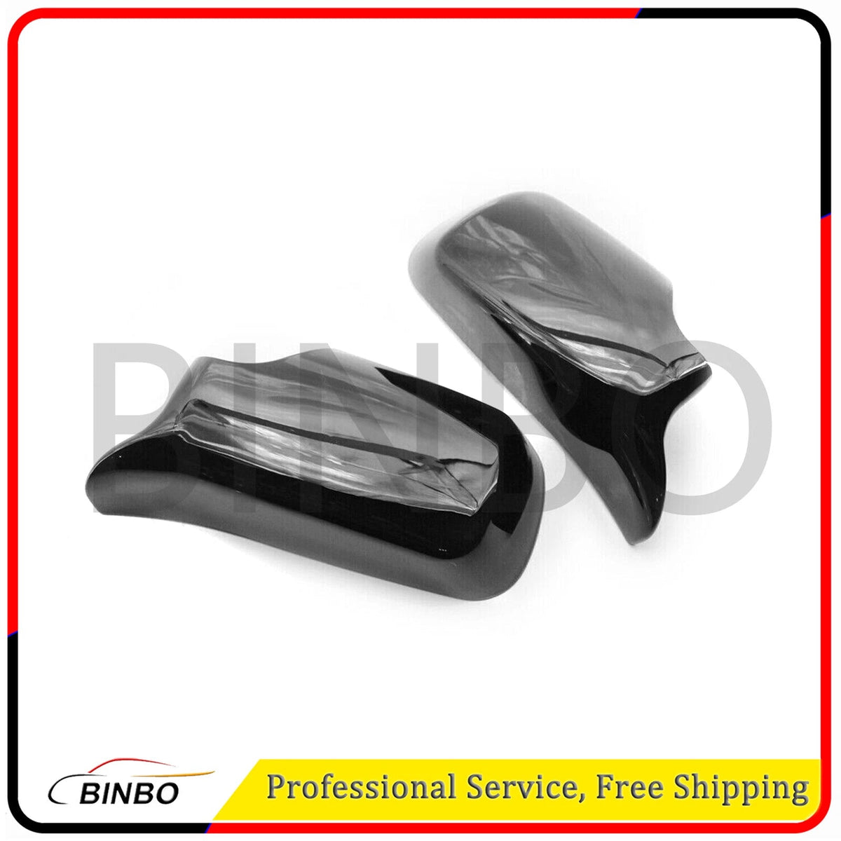1 Pair Black Door Side Mirror Cover Caps for BMW E46 325i 330i 330xi 1998-2005 07FC0E-D4 - KOEEK
