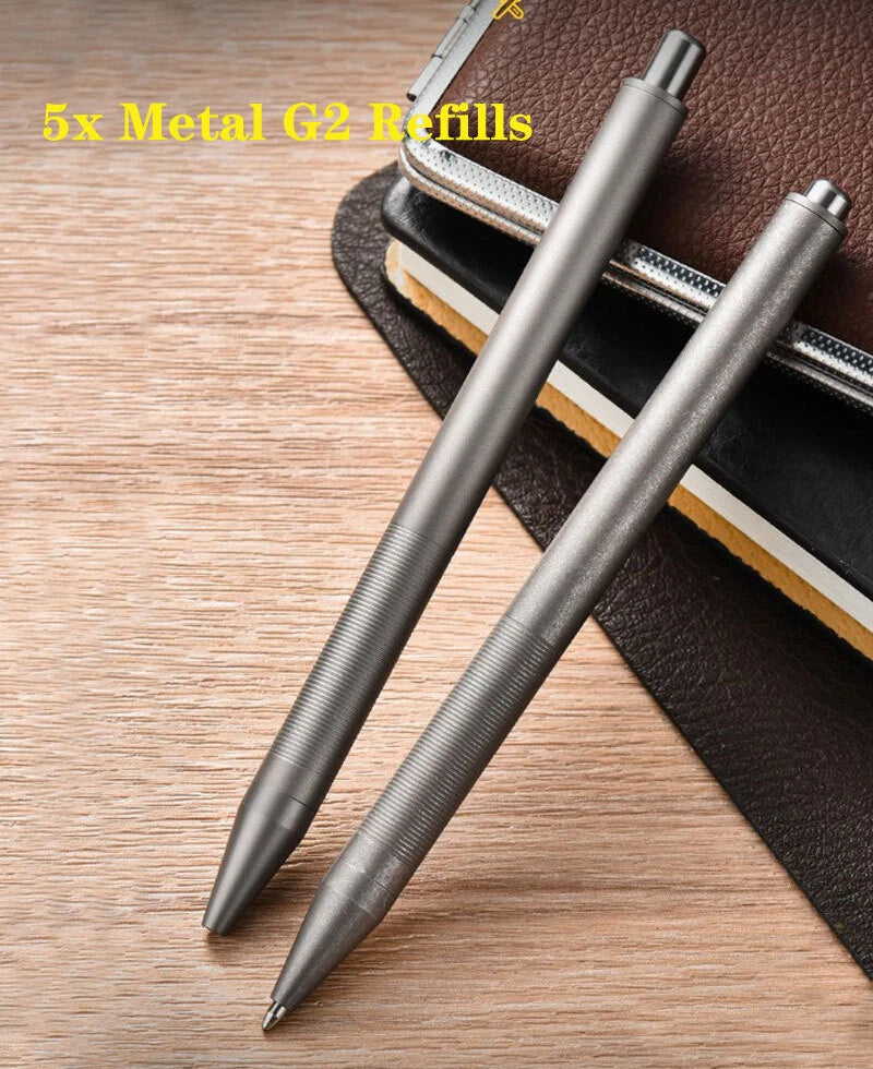 Titanium Alloy Pocket Ball Pen Signature Tactical EDC Pen G2 Refill 07FC0E-D4 - KOEEK