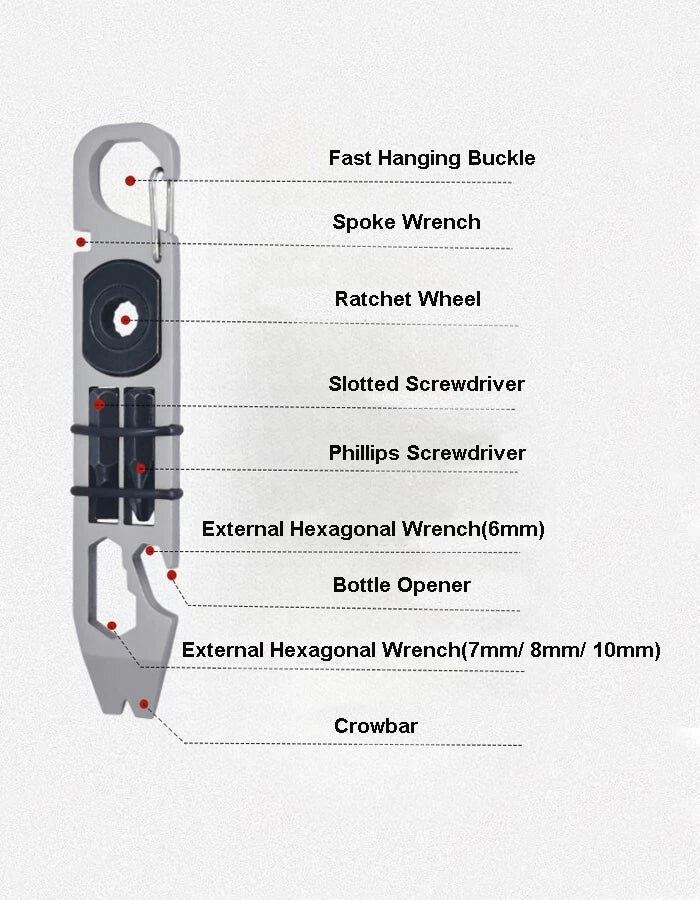 Outdoor Stainless Steel Keychain Pocket Pry Bar Crowbar Opener EDC Multi Tools 07FC0E-D4 - KOEEK