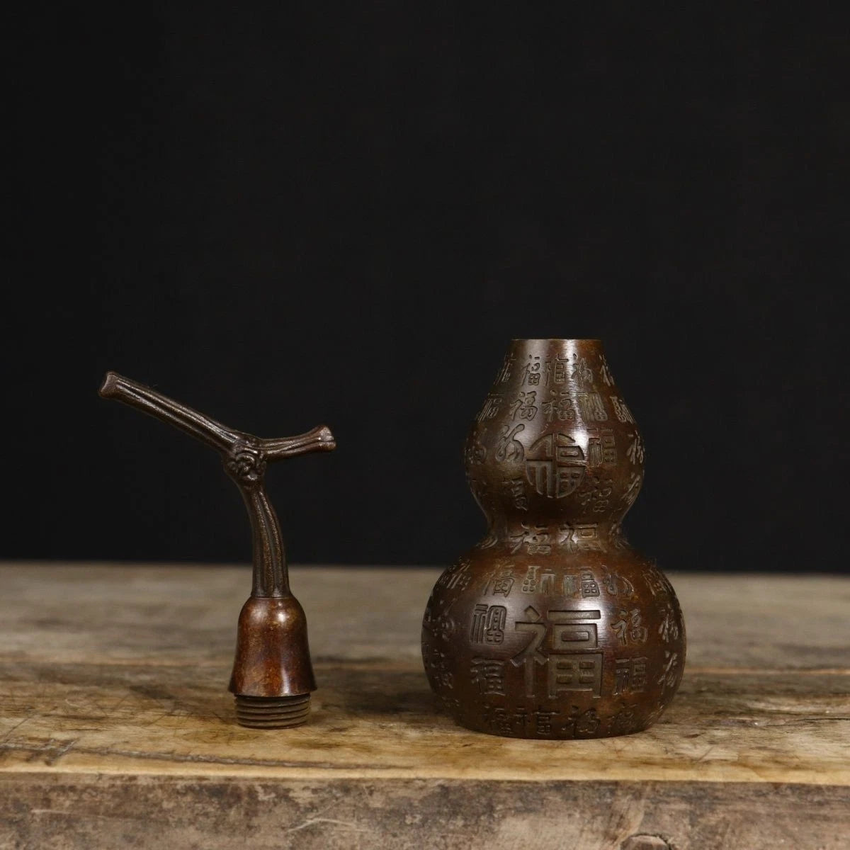 Bagua Hundred Fu Gourd Figurine Hollow Feng Shui Home Living Room Decor 07FC0E-D4 - KOEEK