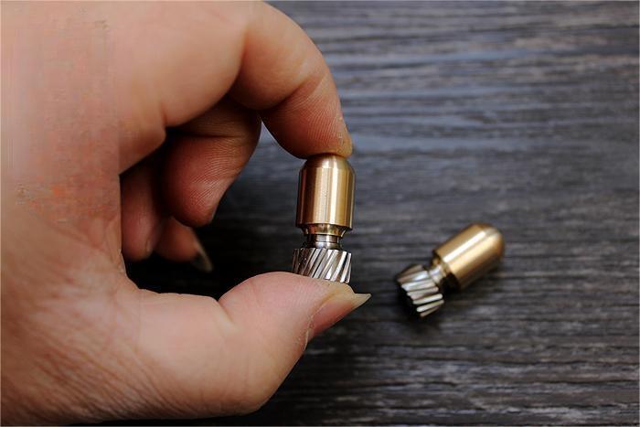 Titanium Brass Torpedo Shape Knife Lanyard Bead Paracord Pendant EDC Charm Decor 07FC0E-D4 - KOEEK