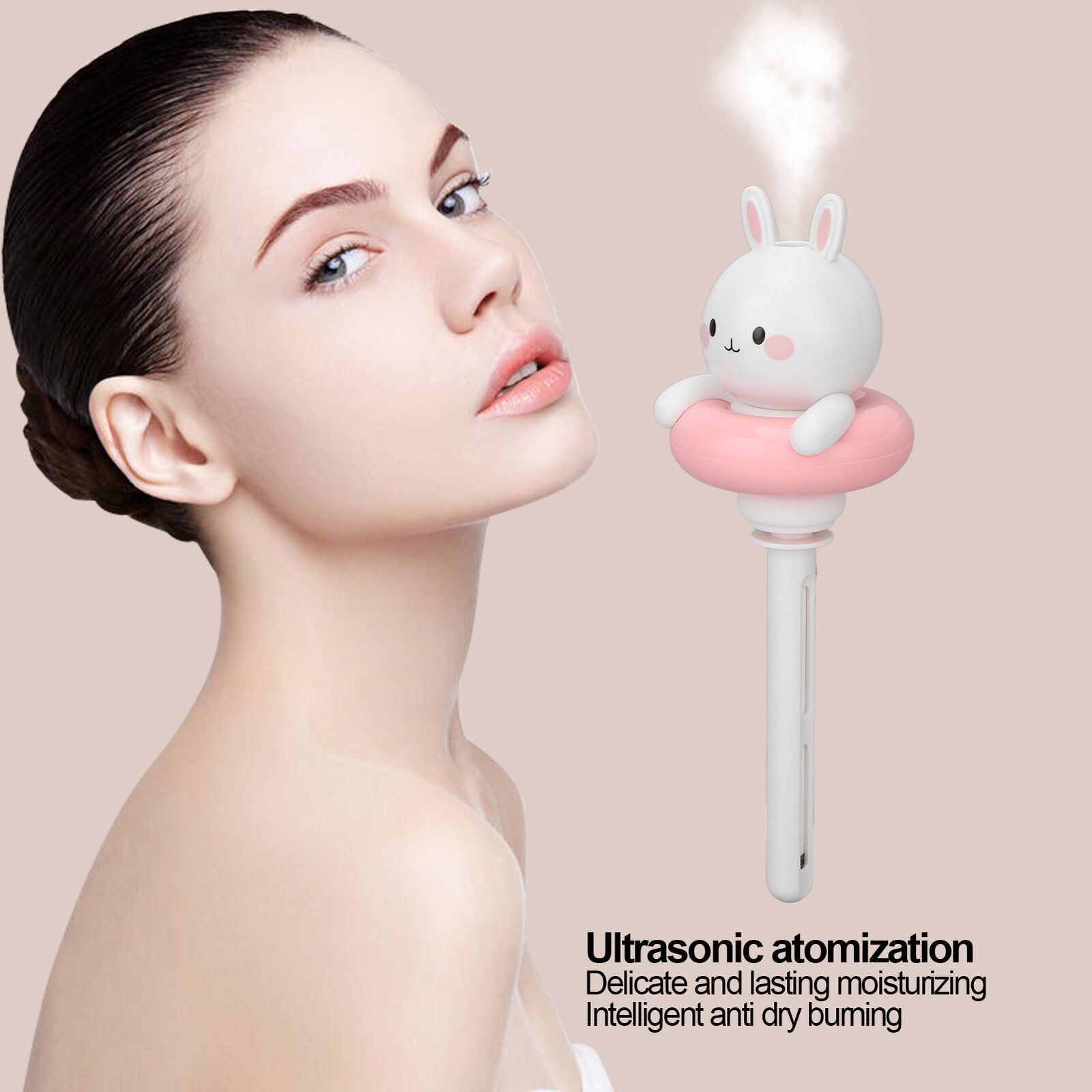 new Humidifier Spray Timing Function Pink Bunny Dry Burning Mist Humidifier HGF koeek - KOEEK