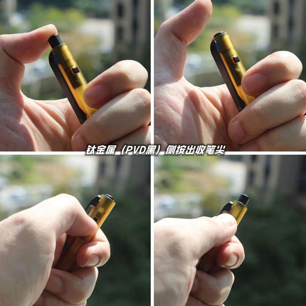 EDC PEI Titanium Alloy Pocket Ballpoint Pen Signature Writing Student Office Pen 07FC0E-D4 - KOEEK
