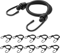 new 8inch Bungee Cords with Hooks,10Pcs Heavy Duty Extra Strong 8inch, Black 07FC0E-D4 - KOEEK