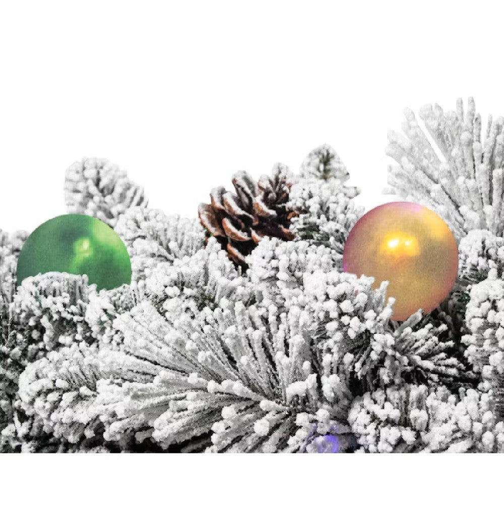 GE Color Choice 26inch Dual Color Lighted Artificial Flocked Christmas Wreath GE - KOEEK