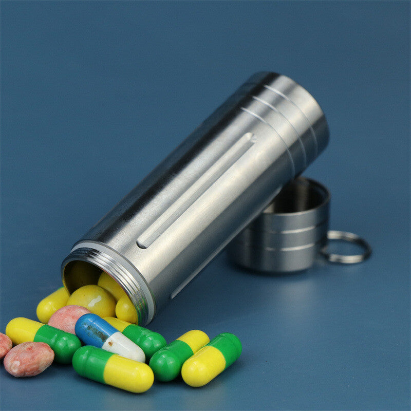 Large Titanium Alloy Multifunction Survival Waterproof Pill Capsule Case Box EDC 07FC0E-D4 - KOEEK