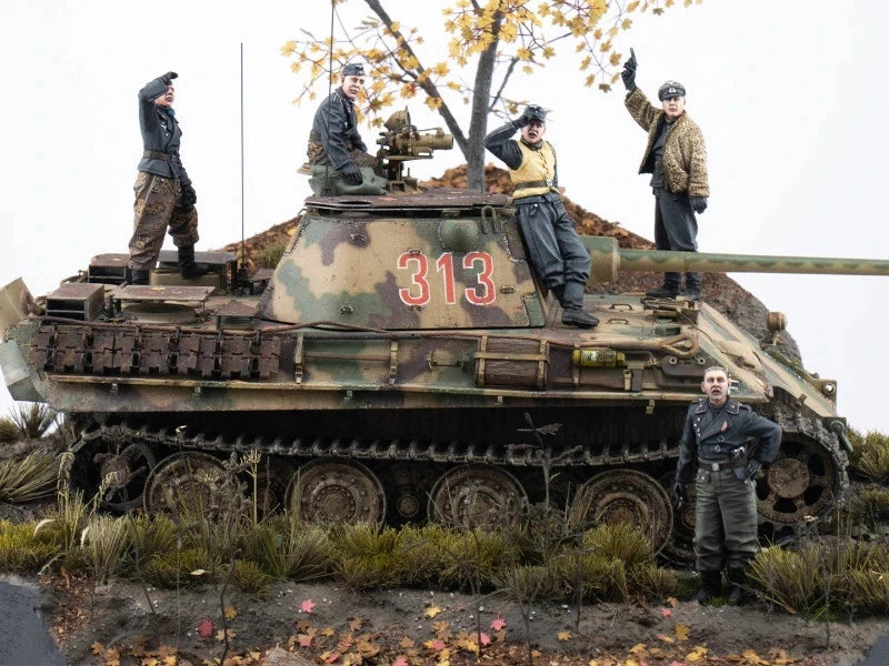 1/35 Resin Model Kit WWII German Tank Crew Set 5 Figures Unassembled Unpainted 07FC0E-D4 - KOEEK