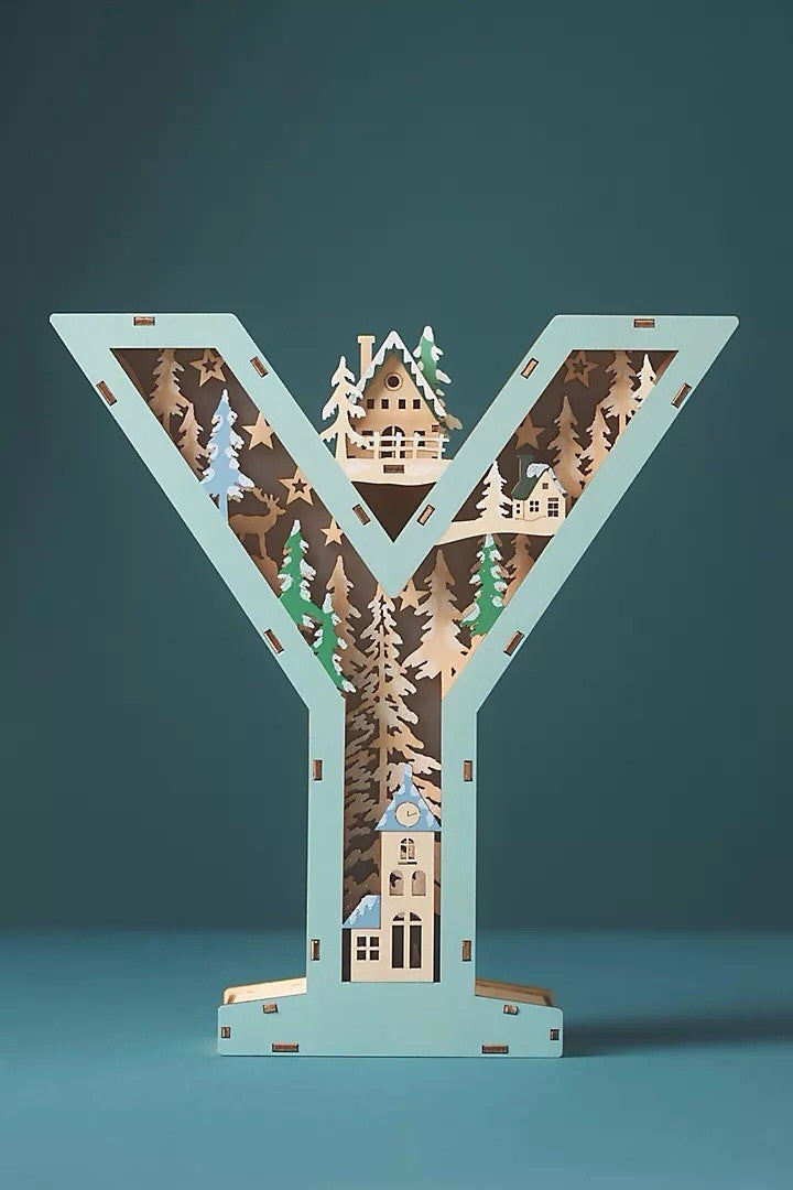 ANTHROPOLOGIE WONDERLAND MONOGRAM LETTER “Y” HOLIDAY CHRISTMAS LIGHT UP ANTHROPOLOGIE - KOEEK