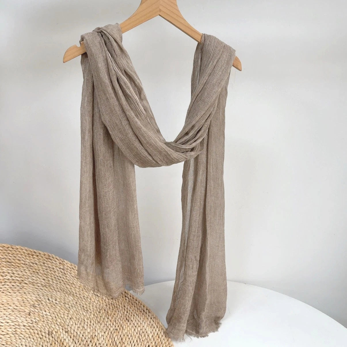 Unisex soft Crochet Scarf Solid Color Autumn Neckerchief Shawl Wrap Bandana 07FC0E-D4 - KOEEK