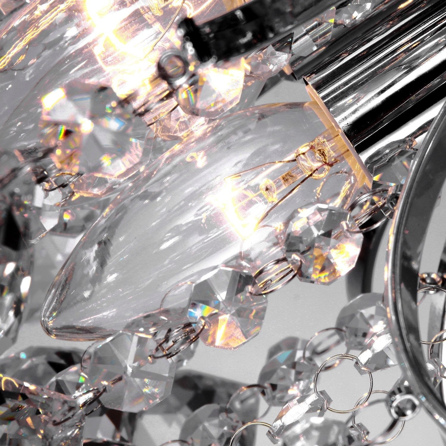 HOMCOM Modern K9 Crystal Chandelier Ceiling Lighting Pendant Lamp with 3 Light HOMCOM - KOEEK