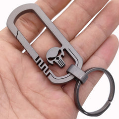 Titanium Alloy Skull Quick Release Hanging Buckle Car Keychain Key Ring EDC Gift 07FC0E-D4 - KOEEK