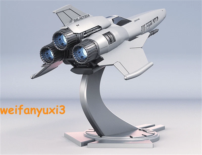 1:32 Battlestar Galactica Viper MK II fighter jet Model Kit W/base 3D Printing 07FC0E-D4 - KOEEK