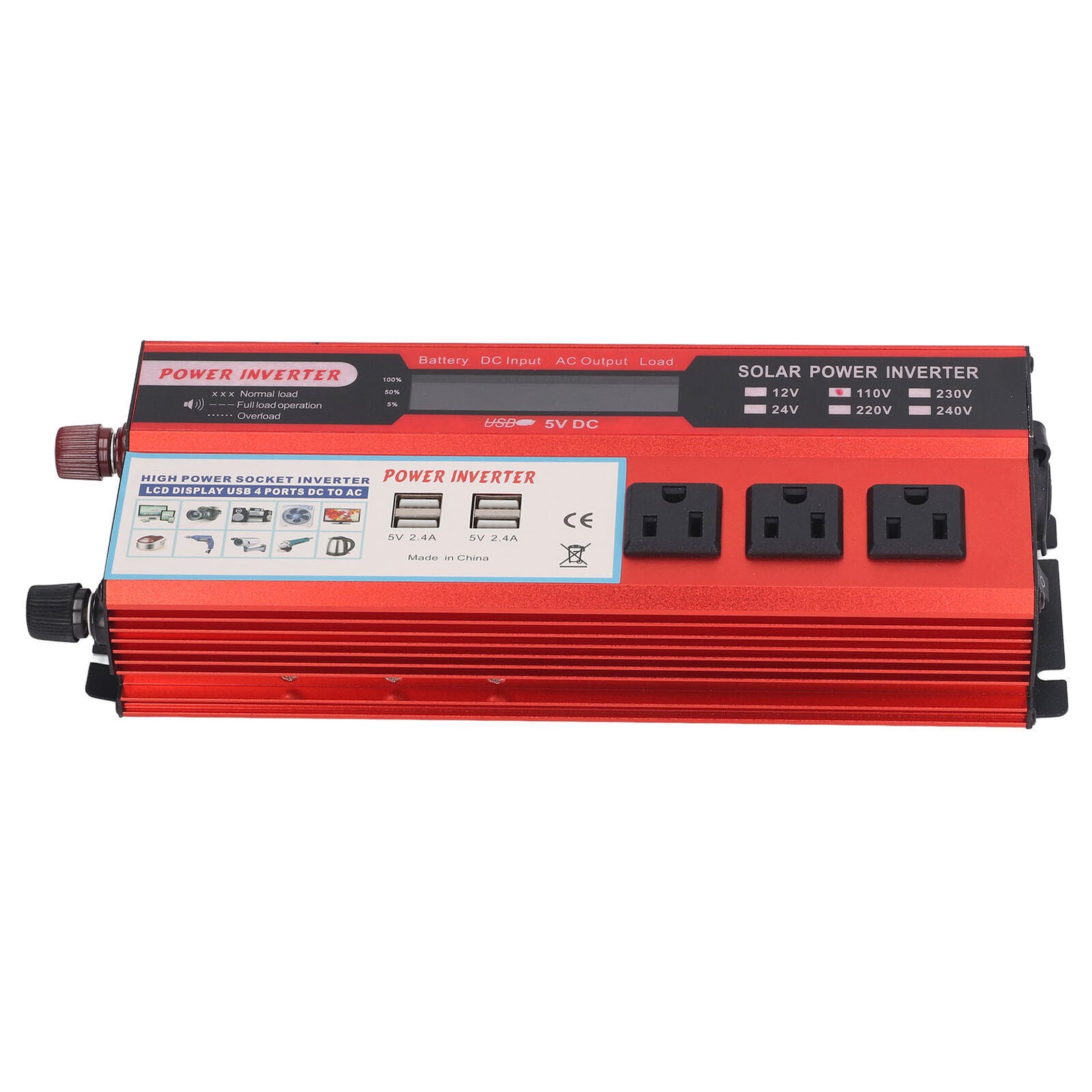 new 2000W Modified Sine  Car Inverter 4USB Ports LCD Digital Display Inverter US koeek - KOEEK