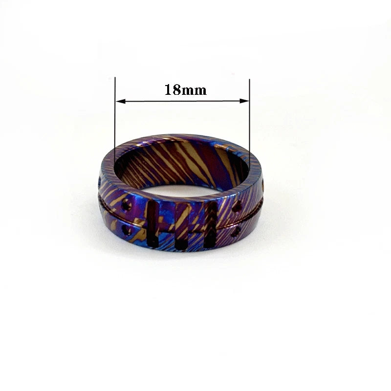Damascus Titanium Ring CNC Made Men Women Finger Rings Pendant Accessories 07FC0E-D4 - KOEEK