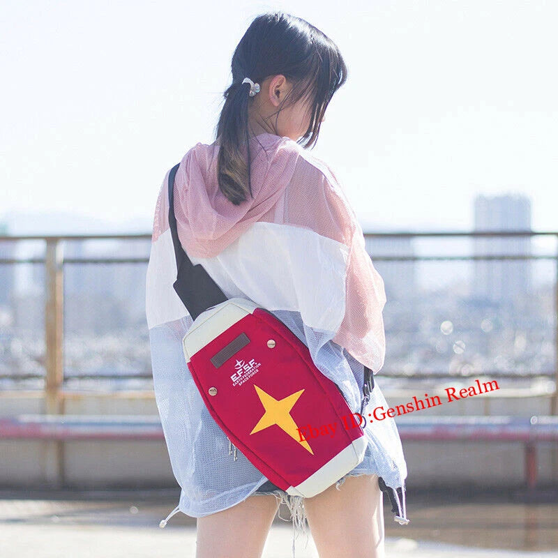 Gundam Shield Crossbody Bag Cosplay Anime Red Canvas Shoulder Bag Knapsack 07FC0E-D4 - KOEEK