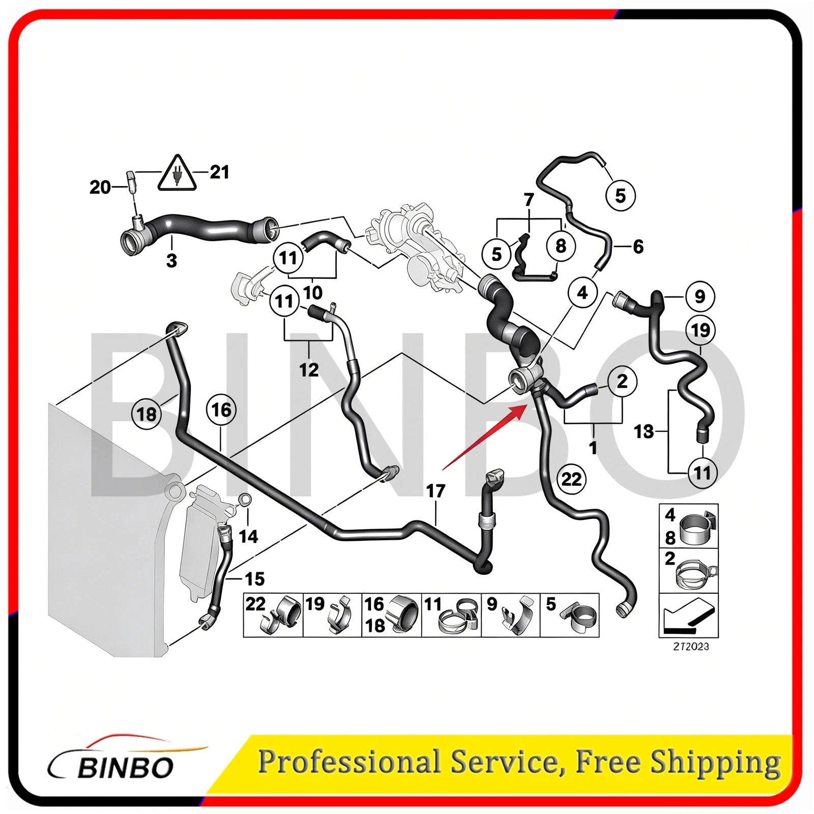17127604913 Water Tank Upper Pipes Fits For Rolls-Royce Ghost RR4 WRAITH DAWN 07FC0E-D4 - KOEEK