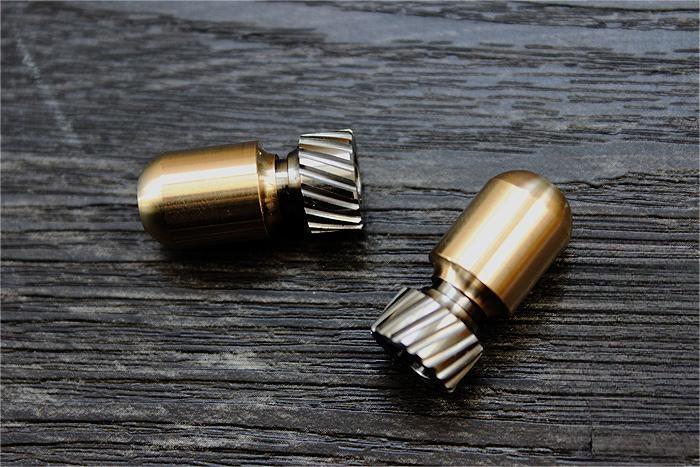 Titanium Brass Torpedo Shape Knife Lanyard Bead Paracord Pendant EDC Charm Decor 07FC0E-D4 - KOEEK