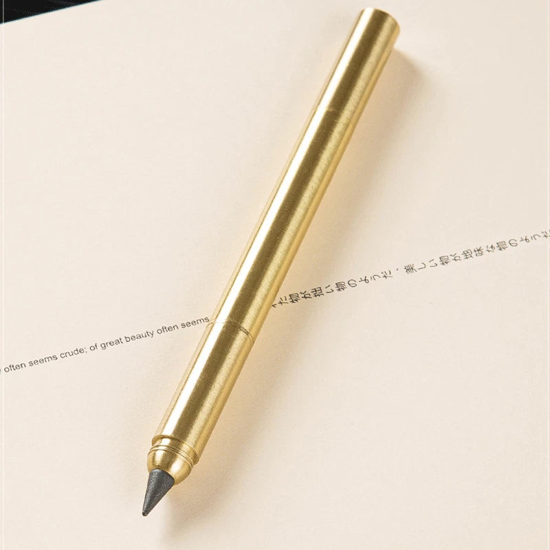 EDC Brass Double Headed Dual-purpose Signature Ballpoint Pen Pencil Office Gifts 07FC0E-D4 - KOEEK