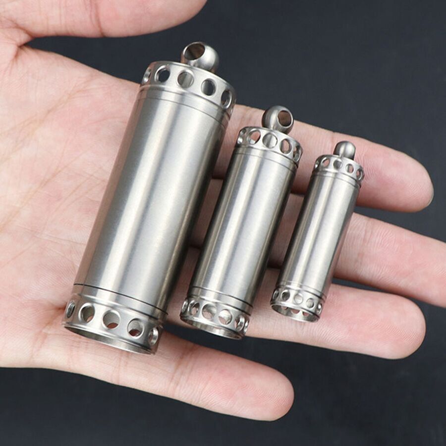 EDC Titanium Tool Waterproof Container Survival Case Box Outdoor For Pill Match 07FC0E-D4 - KOEEK