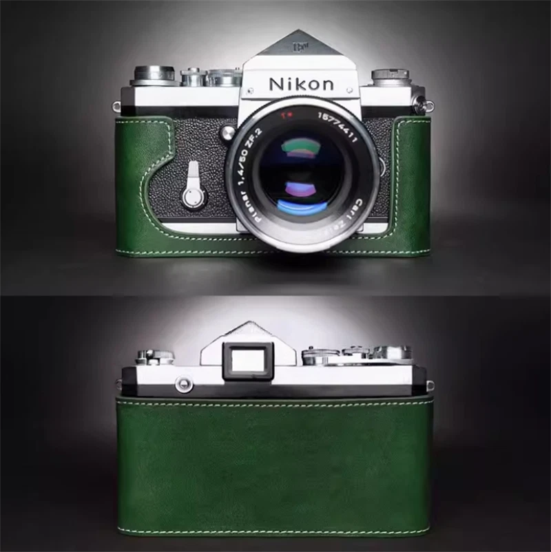Nikon F Handmade  Leather Half Case Camera Big F Retro Cover Insert TP 07FC0E-D4 - KOEEK