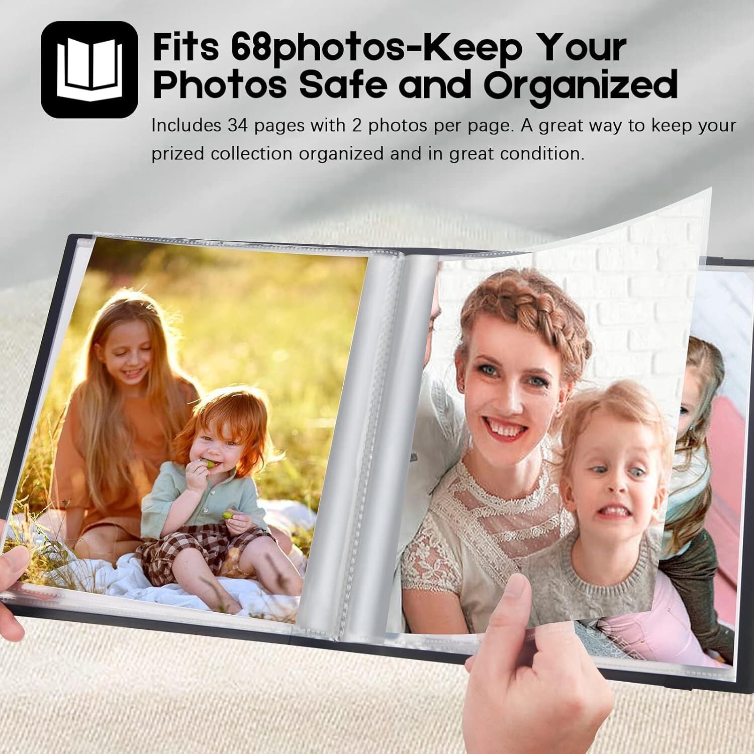 new Photo Album 8x10, 8x10 Book Holds 68 Photos, Art Portfolio Black 07FC0E-D4 - KOEEK