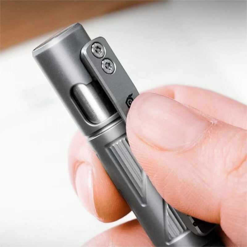 Titanium Ballpoint Pen Bolt Action Office Signature Writing Pocket Pen EDC Gifts 07FC0E-D4 - KOEEK