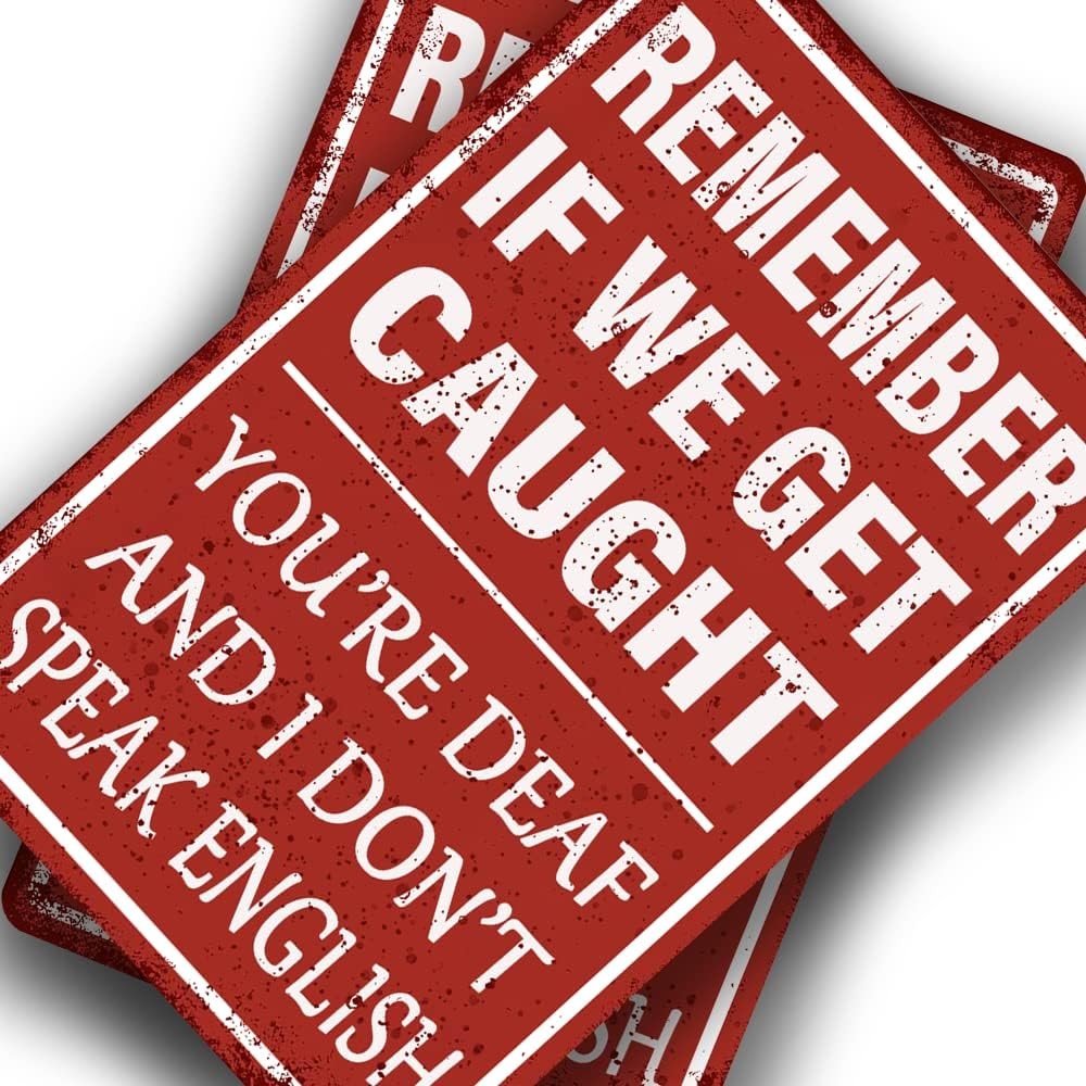 new Funny Garage Decor Humor Man Cave Bar Signs, Remember If We Get Caught 06