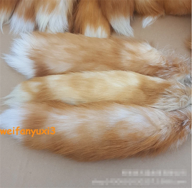 1PC Real Large Crystal Fox Tail Fur Keychain Tassel Bag Tag Charm Bag Pendant 07FC0E-D4 - KOEEK