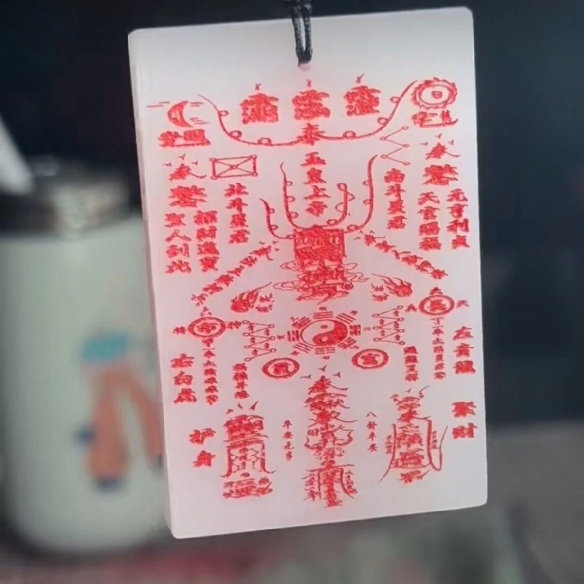 Taoist Jade Emperor Carved Pendant Jade Style Tag Amulet Charm 07FC0E-D4 - KOEEK
