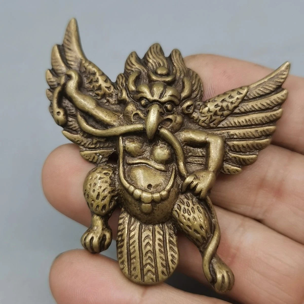 Tibetan Ritual Garuda Pendant Amulet Brass Bird Necklace Collectible 07FC0E-D4 - KOEEK