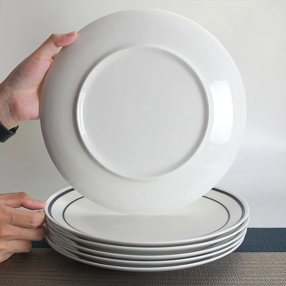 Ceramic Dinner Plates Set Of 6,10.5'' Kitchen Dish Set, Round Porcelain Tablewar 07FC0E-D4 - KOEEK