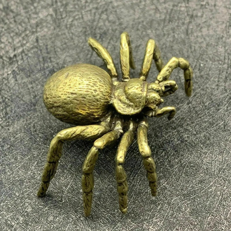 6.5cm Exquisitely Chinese Brass Spider Hand-carved Tea Pet Home Decoration 07FC0E-D4 - KOEEK