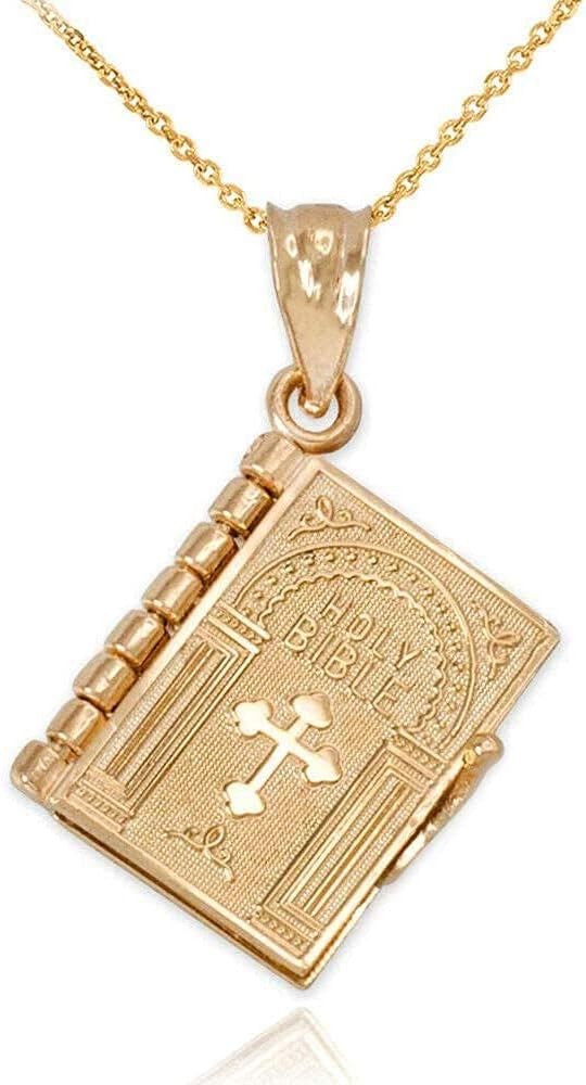 new QYAJS Pendant Christian Miniature Readable Bible Necklace Holy Book Prayer... QYAJS - KOEEK