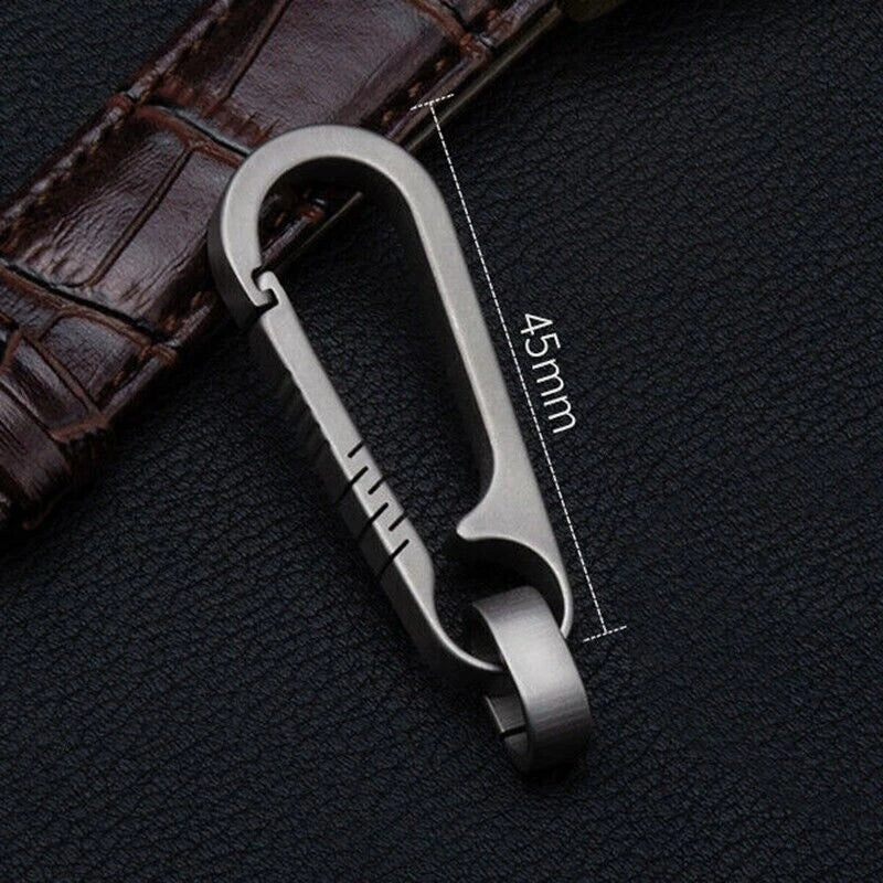Titanium Alloy Carabiner D-Ring Key Chain Keychain Hook Clip Outdoor Pendant EDC 07FC0E-D4 - KOEEK