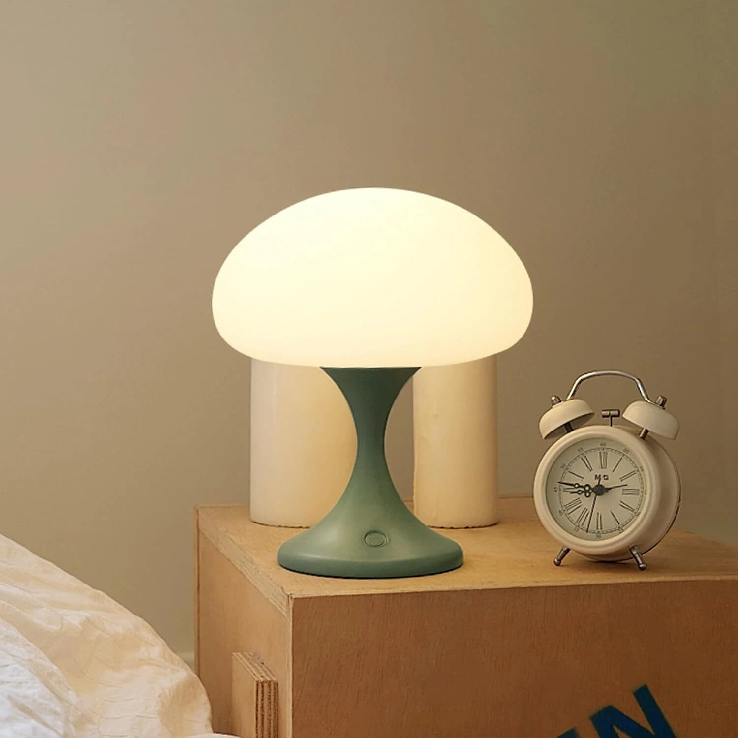 Mushroom Lamp, 5 Watt LED Cordless Rechargeable Table Lamp, Green 07FC0E-D4 - KOEEK