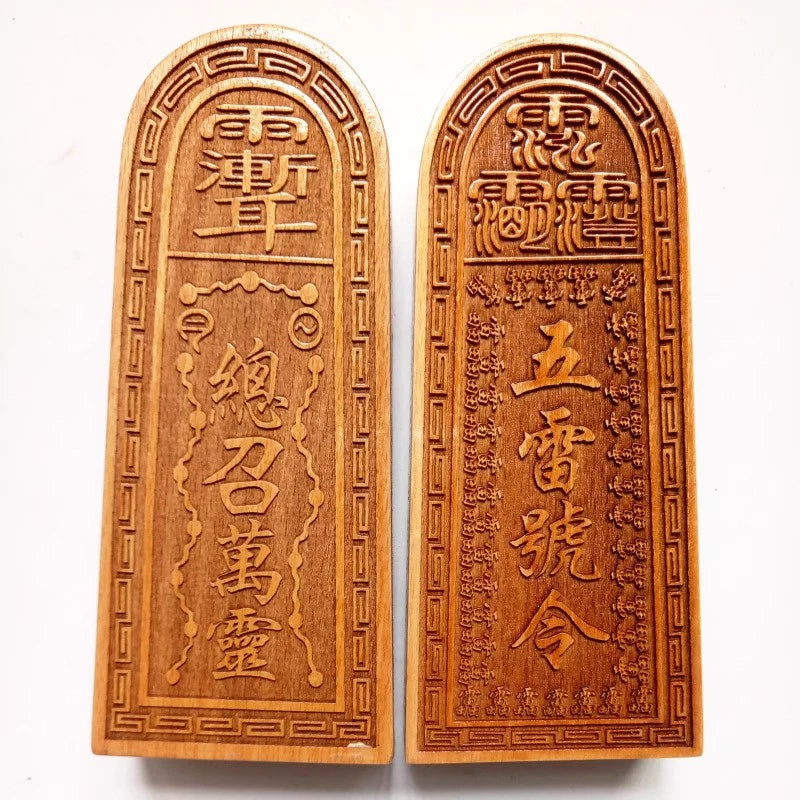 17.5cm Exquisitely Peach Wood Taoism Ritual Implements Taoist Token Seal 07FC0E-D4 - KOEEK