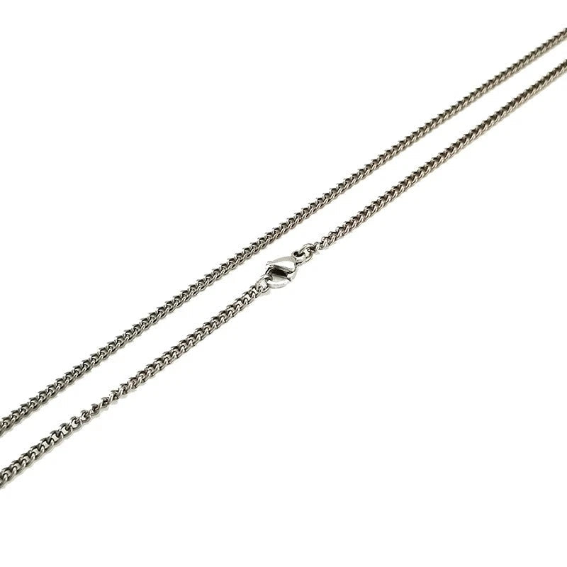 Pure Titanium Anti-allergy Necklace 2.2mm 3.5mm 5.5mm Curb Chain 22'' 24'' 26'' 07FC0E-D4 - KOEEK