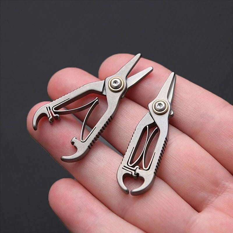 EDC Mini Titanium 1.89" Facial Hair Scissors + Beard Mustache Nose Hair Trimming 07FC0E-D4 - KOEEK