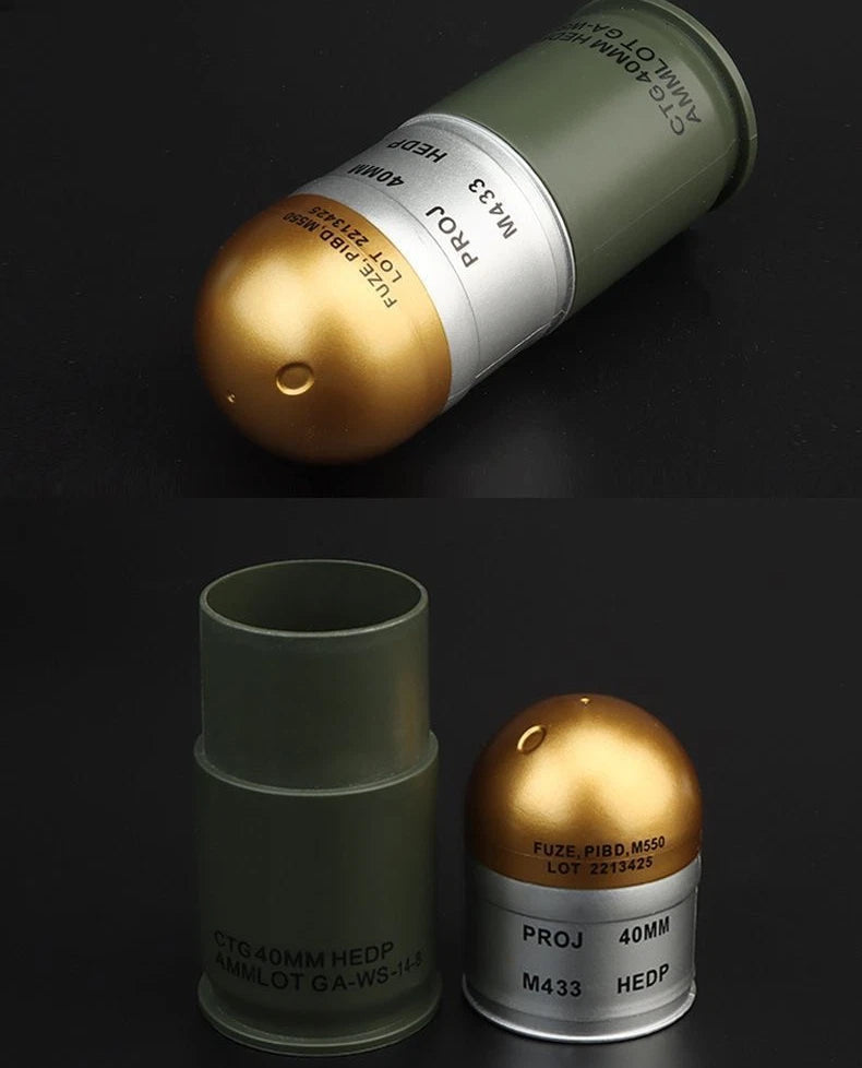 3x M433 40mm HEDP Prop Replica Grenades with Storage Box for Military Collectors 07FC0E-D4 - KOEEK