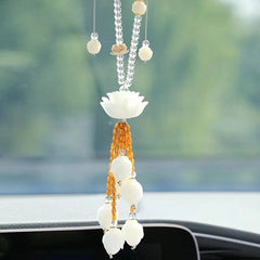 Lotus Rearview Mirror Car Hanging Ornament Unisex Peace  Charm Decor 07FC0E-D4 - KOEEK