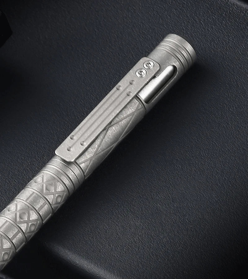 EDC Titanium Pocket Ball Pen Office Signature Working Stationery w/ 5 G2 Refills 07FC0E-D4 - KOEEK