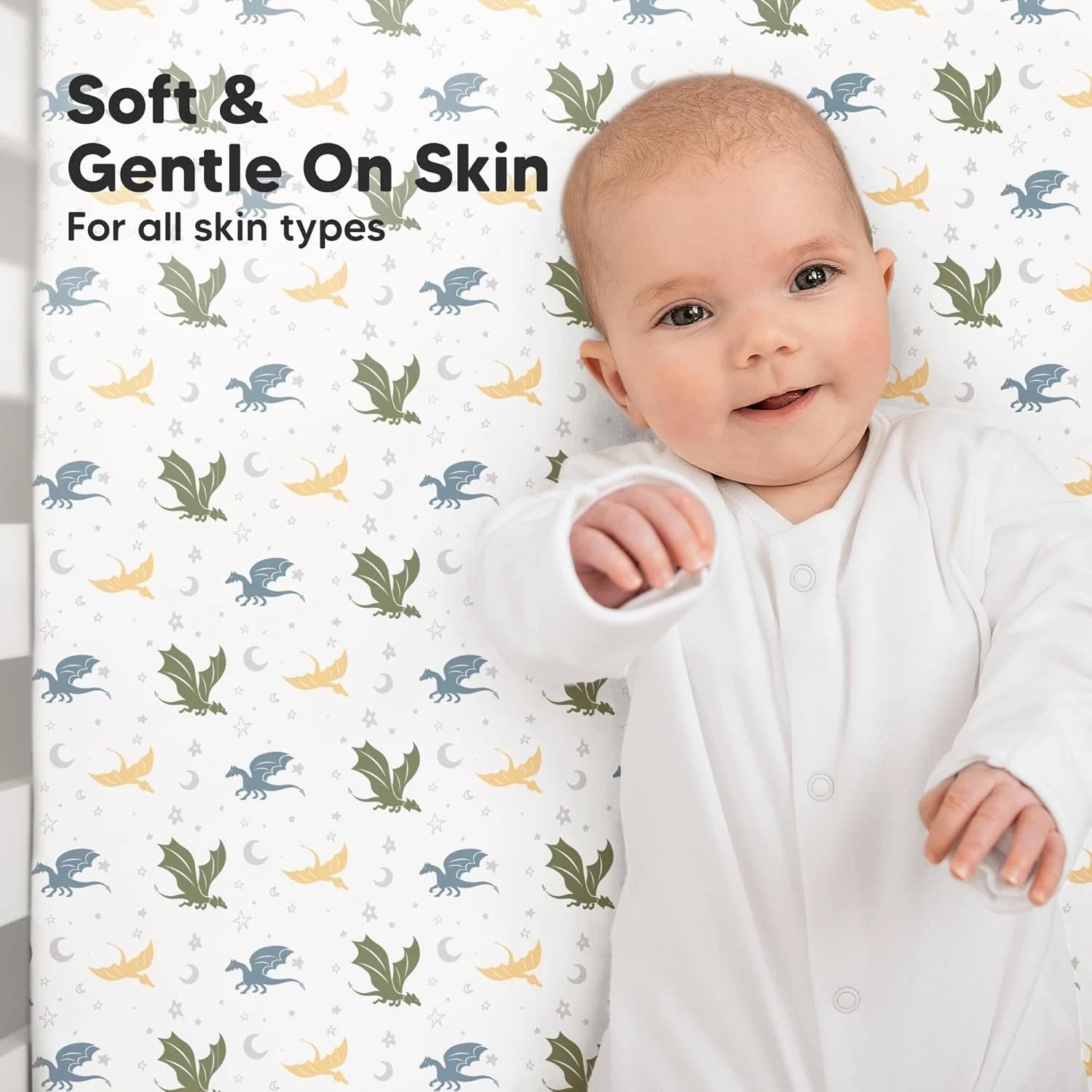 2-piece organic crib sheet set (for boys and girls) - 52x28 inches 07FC0E-D4 - KOEEK