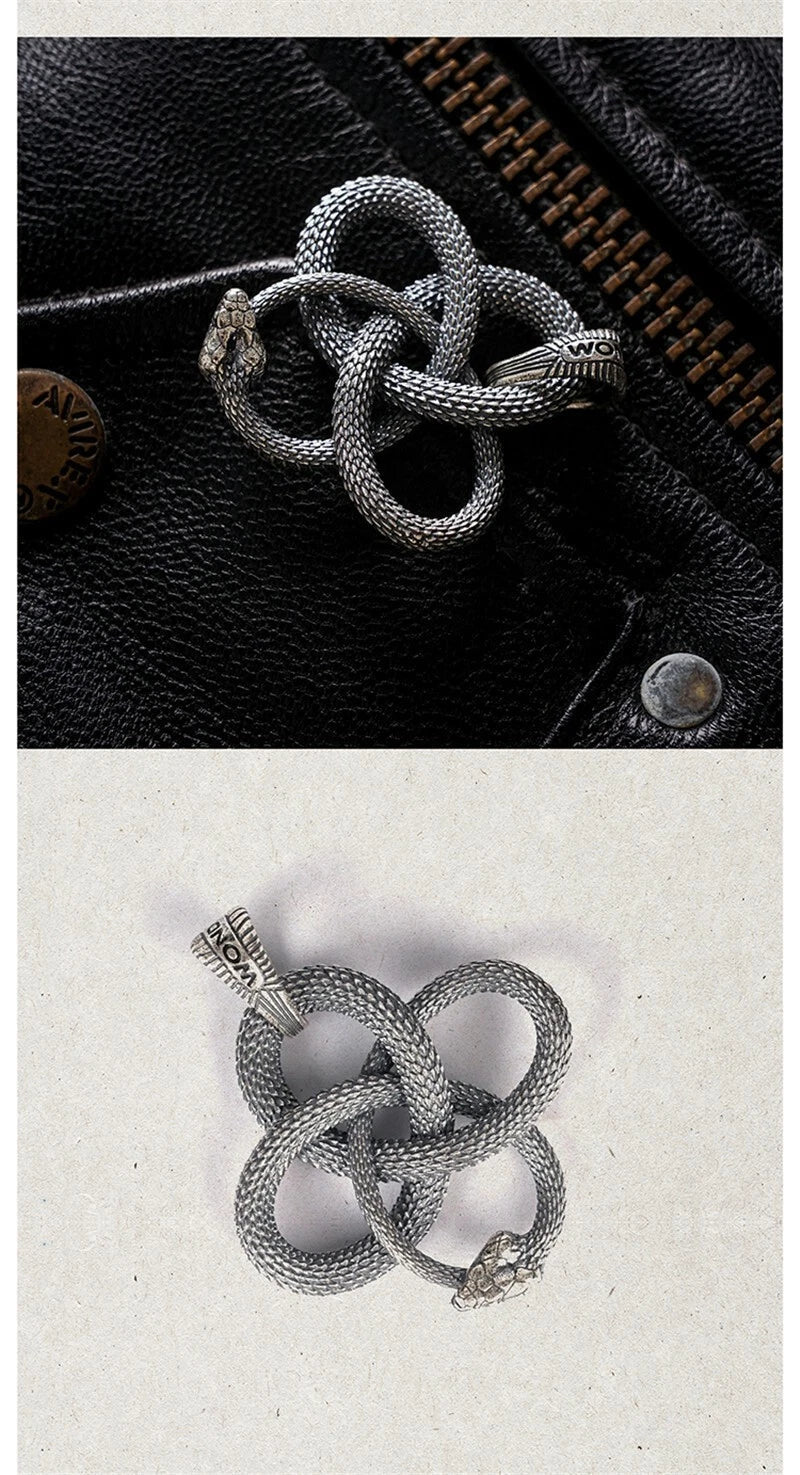 Sterling Silver Wondrous Ouroboros Snake Pendant Necklace Jewelry Keychain Penda 07FC0E-D4 - KOEEK