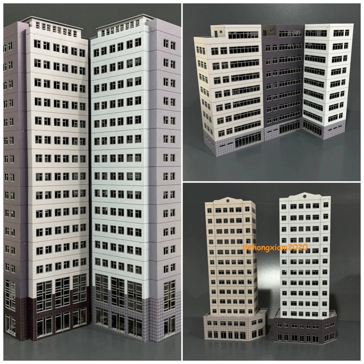 1: 87 Building High rise City Scene Model Train Railway Modern Office Kit Toy 07FC0E-D4 - KOEEK