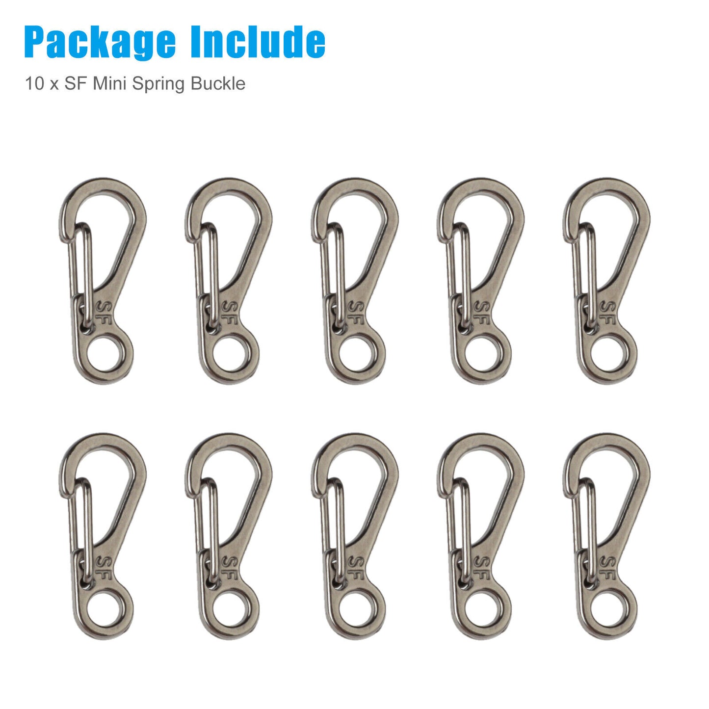 10-40x Mini SF Aluminum Spring Carabiner Clip Keychain Outdoor Snap Camping Hook koeek - KOEEK