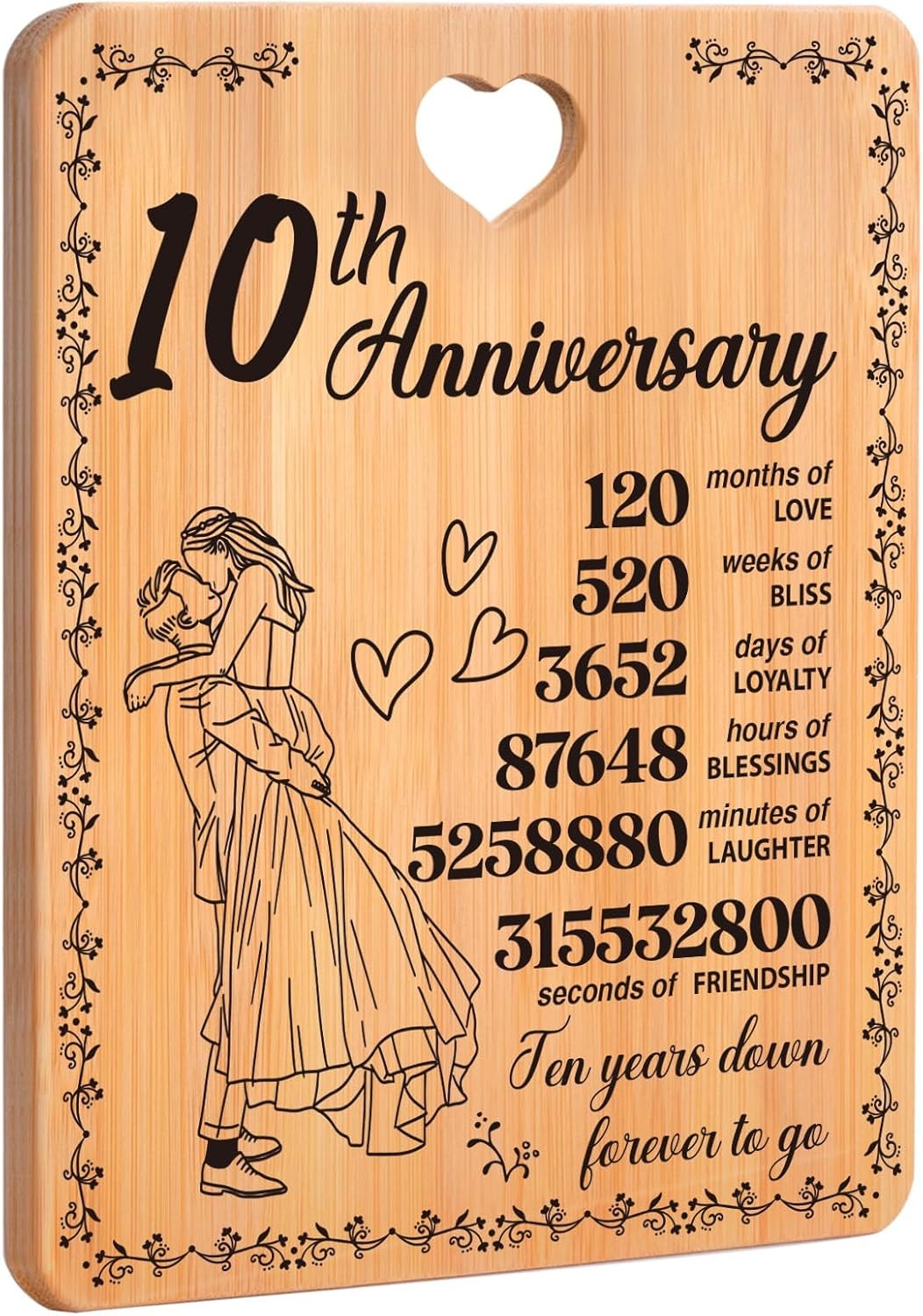 new 10 Year Anniversary Unique Gifts 11"L x 0.4"W, For 10th Wedding 07FC0E-D4 - KOEEK