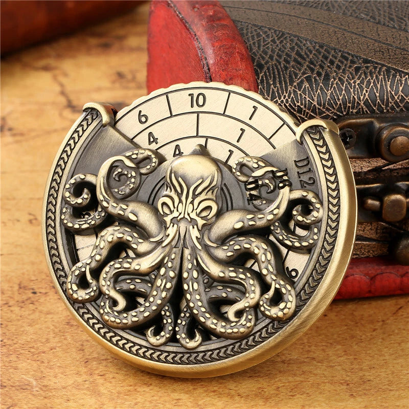 Unique Octopus Design Metal Fidget Spinner Dice for Role-Playing Game Accessory 07FC0E-D4 - KOEEK