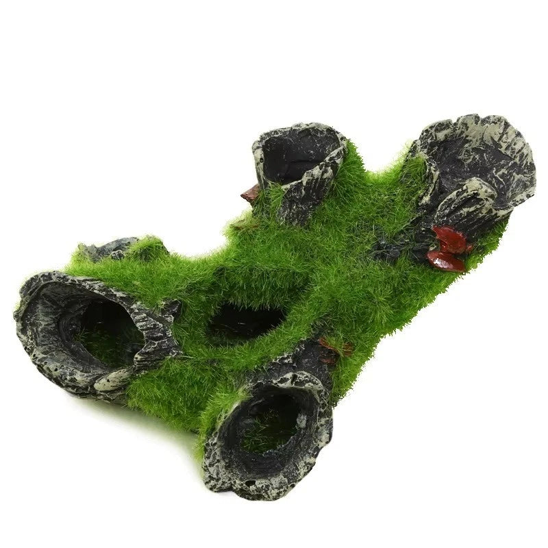 Aquarium Moss Log Cave Fish Tank Decoration Shrimp Hide Breeding Shelter Betta 07FC0E-D4 - KOEEK