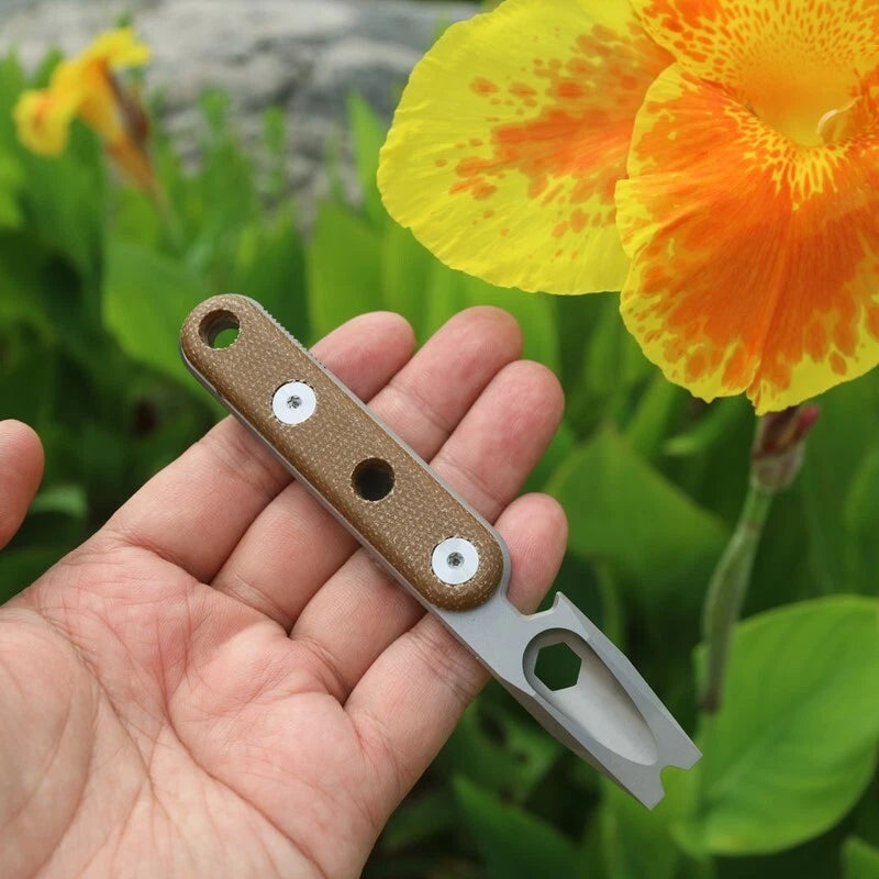EDC Titanium Pry Bar Crowbar Bottle Opener Portable Pocket Outdoor Multi Tools 07FC0E-D4 - KOEEK